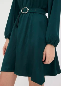 bonprix Bekleidung·Pullover & Strickjacken|Kleider^Minikleid tiefgrün