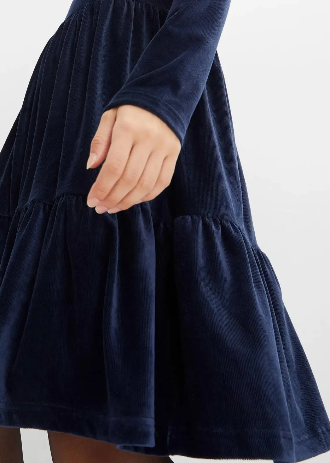 bonprix Bekleidung·Pullover & Strickjacken|Kleider^Minikleid aus elastischen Samt dunkelblau