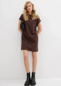 bonprix Bekleidung·Pullover & Strickjacken|Kleider^Minikleid aus fester Interlock-Qualität mit Taschen dunkelbraun
