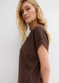 bonprix Bekleidung·Pullover & Strickjacken|Kleider^Minikleid aus fester Interlock-Qualität mit Taschen dunkelbraun