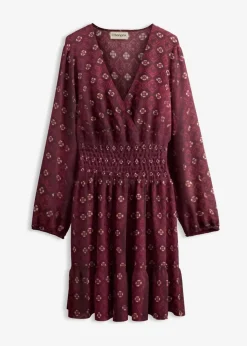 bonprix Kleider|Nachhaltigere Materialien^Minikleid aus fließender Viskose weinrot