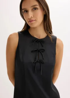 bonprix Bekleidung·Pullover & Strickjacken|Kleider^Minikleid aus glänzendem Satin schwarz
