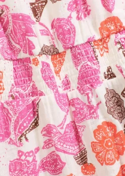 bonprix Kleider^Minikleid aus Musselin wollweiß bedruckt