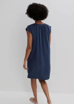 bonprix Bekleidung·Pullover & Strickjacken|Kleider^Minikleid aus reiner Baumwolle dunkelblau