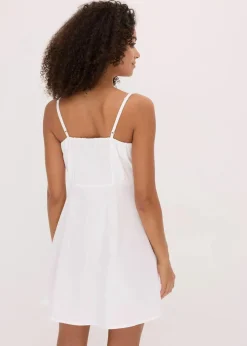 bonprix Bekleidung·Pullover & Strickjacken|Kleider^Minikleid aus reiner Bio-Baumwolle weiß