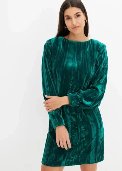 bonprix Nachhaltigere Materialien|Kleider^Minikleid aus Samt brillantgrün