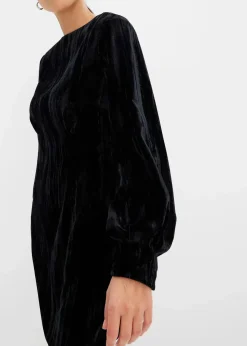 bonprix Bekleidung·Pullover & Strickjacken|Kleider^Minikleid aus Samt schwarz
