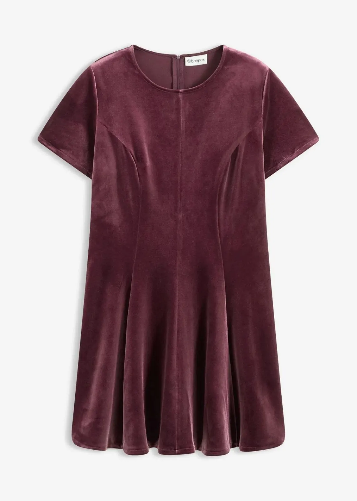 bonprix Kleider|Bekleidung·Pullover & Strickjacken^Minikleid aus softem Samt weinrot