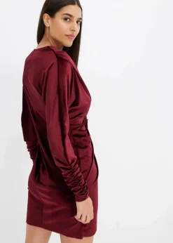bonprix Bekleidung·Pullover & Strickjacken|Kleider^Minikleid aus softem Samt ahornrot