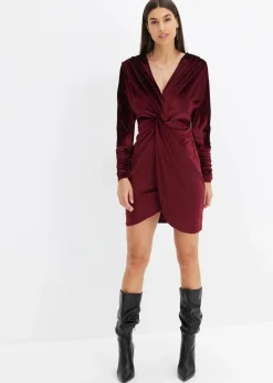 bonprix Bekleidung·Pullover & Strickjacken|Kleider^Minikleid aus softem Samt ahornrot