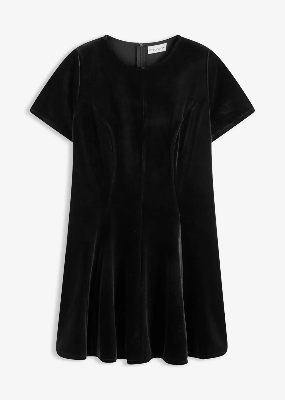 bonprix Bekleidung·Pullover & Strickjacken|Kleider^Minikleid aus softem Samt schwarz