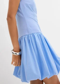 bonprix Kleider^Minikleid mit Ballonrock perlblau