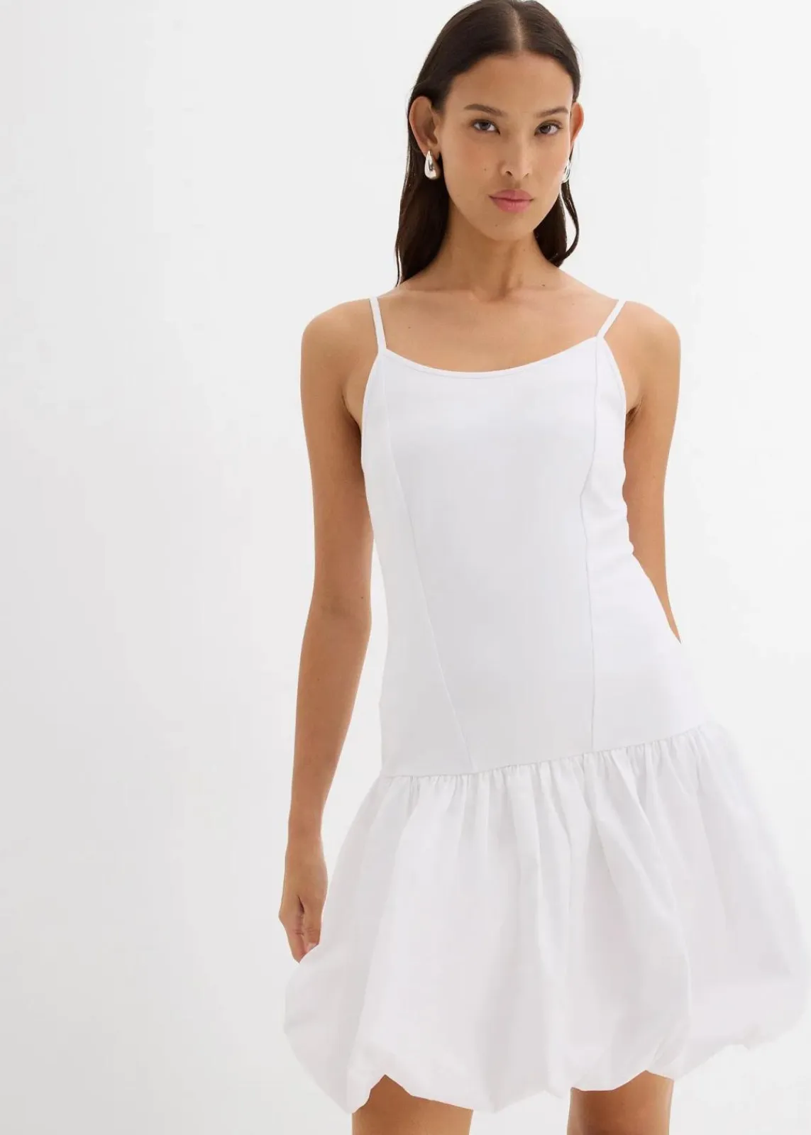 bonprix Kleider^Minikleid mit Ballonrock weiß