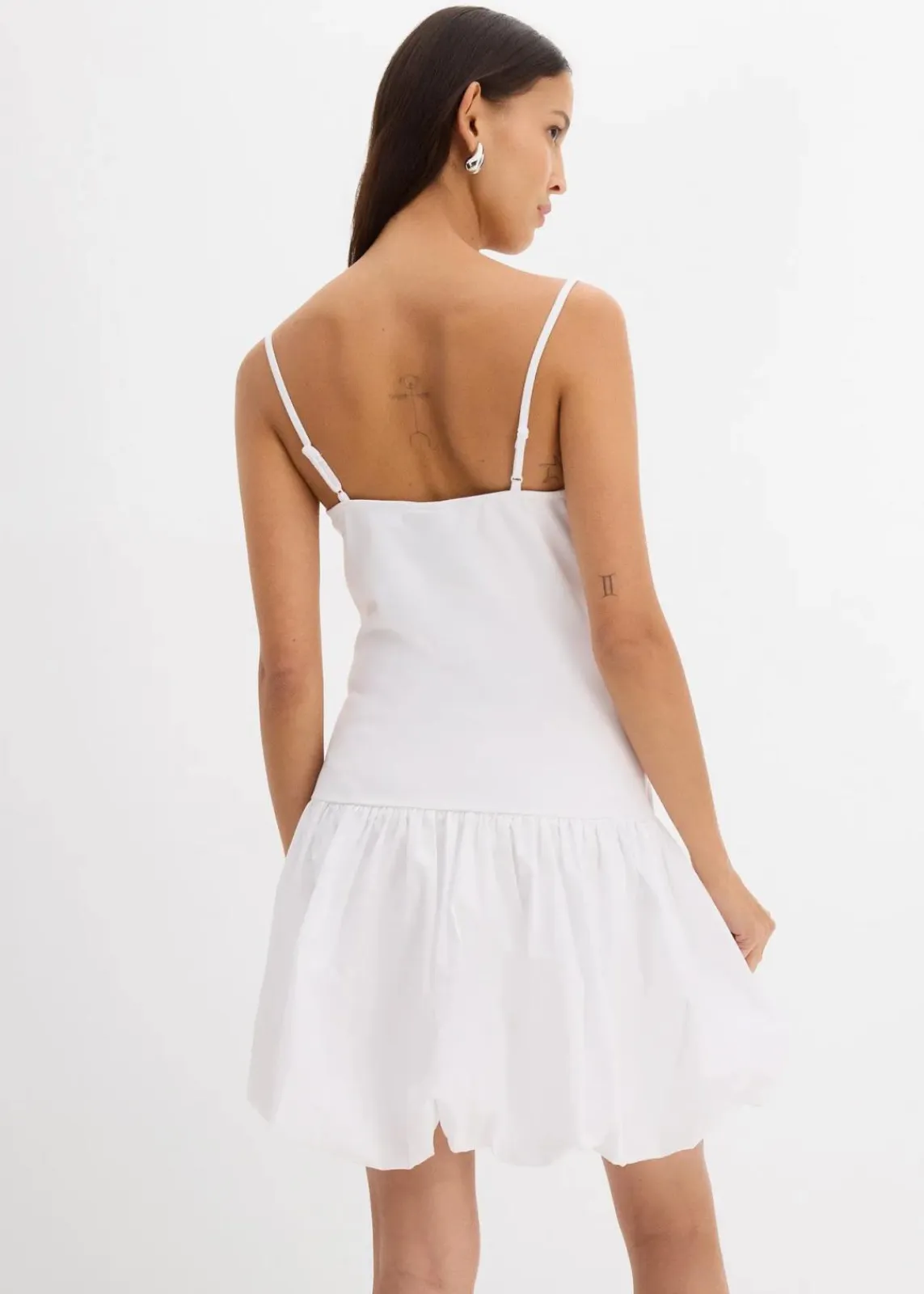 bonprix Kleider^Minikleid mit Ballonrock weiß