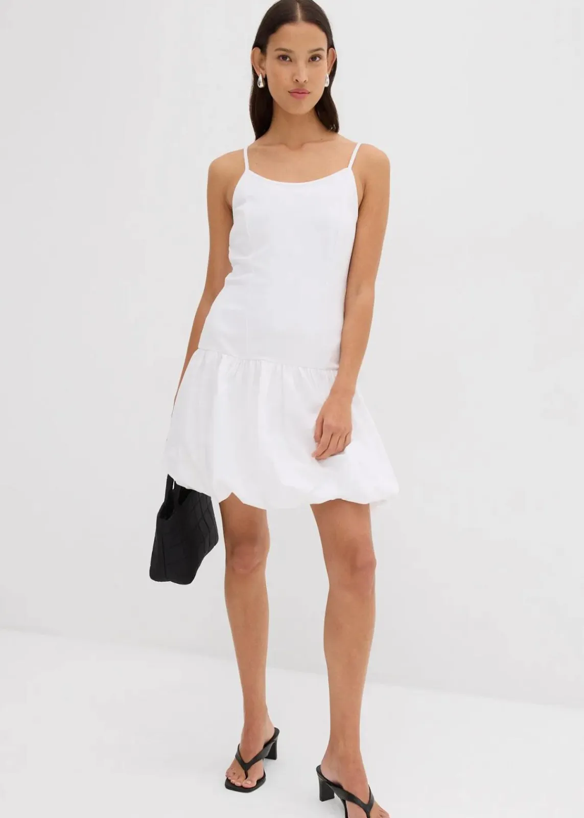 bonprix Kleider^Minikleid mit Ballonrock weiß