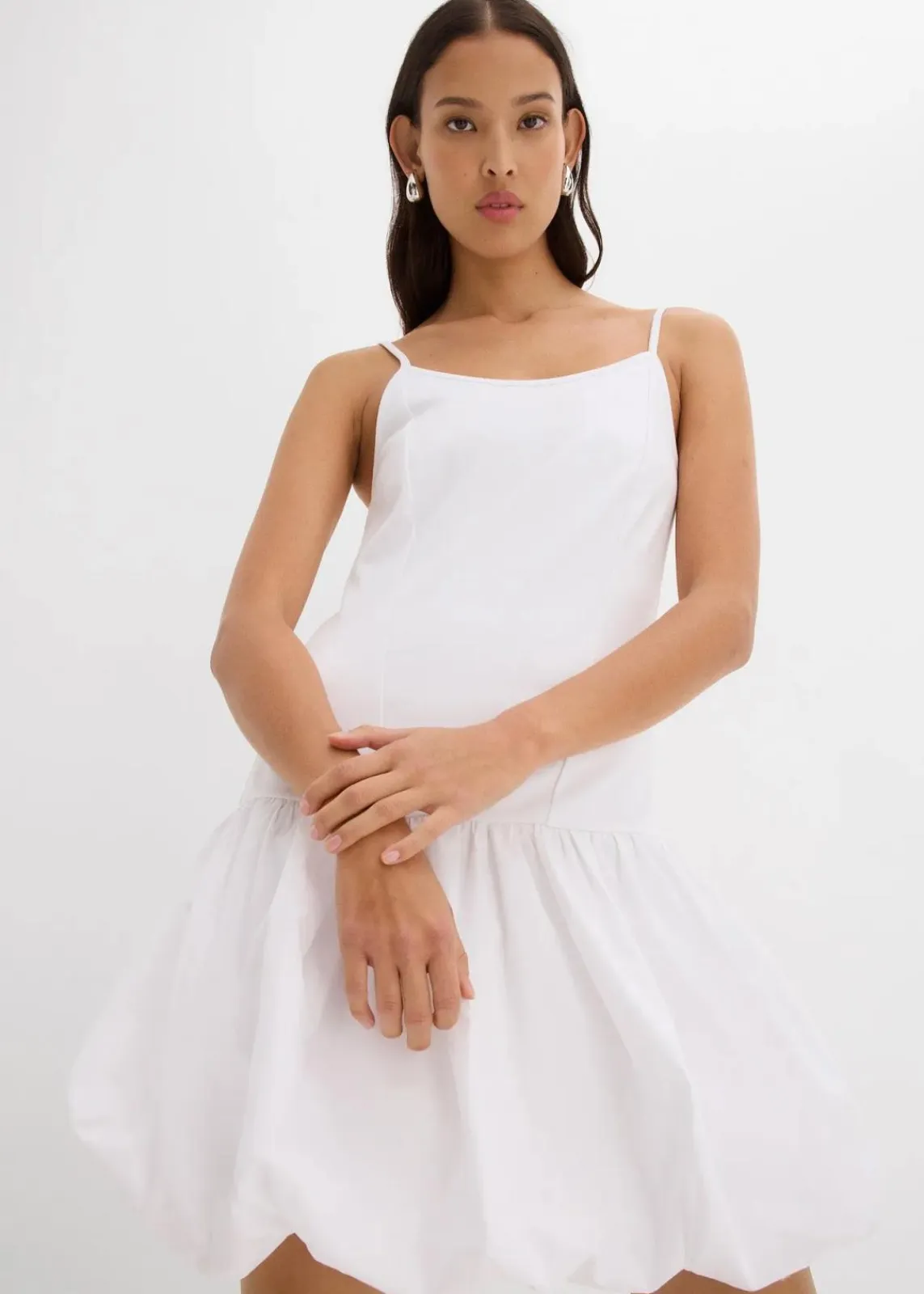 bonprix Kleider^Minikleid mit Ballonrock weiß