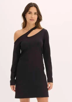 bonprix Bekleidung·Pullover & Strickjacken|Kleider^Minikleid mit Cut-Outs schwarz