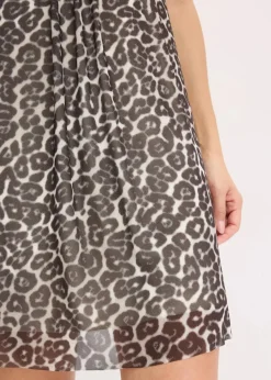 bonprix Bekleidung·Pullover & Strickjacken|Kleider^Minikleid mit Mesh leo bedruckt