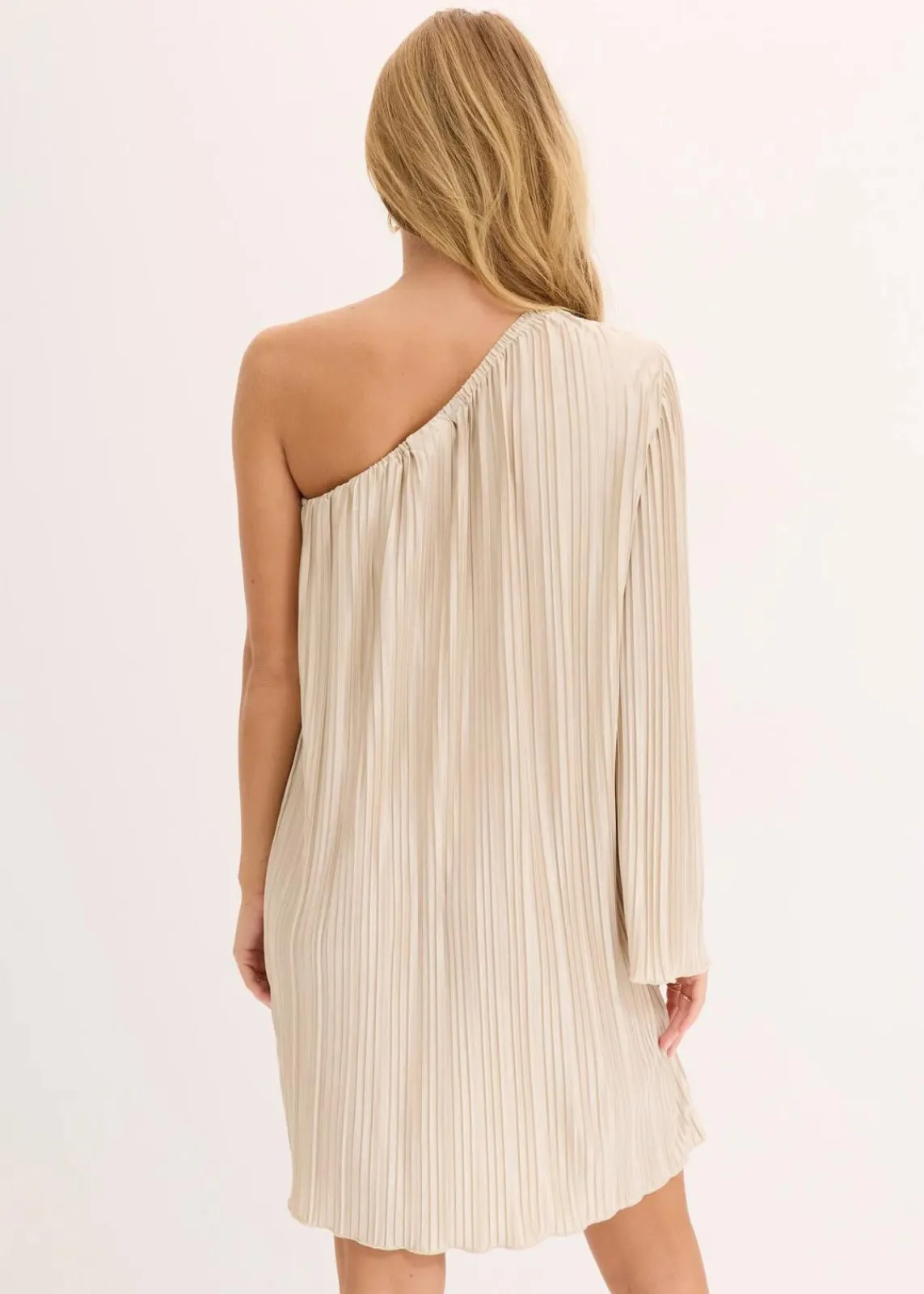 bonprix Kleider^Minikleid mit Plissee champagner