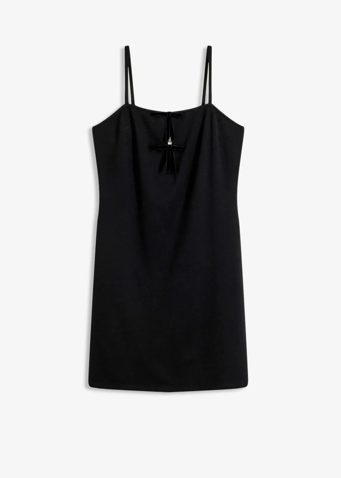 bonprix Kleider^Minikleid mit Samtschleifen schwarz