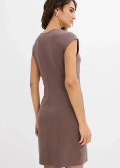 bonprix Kleider|Bekleidung·Pullover & Strickjacken^Minikleid mit Schlitz mittelbraun