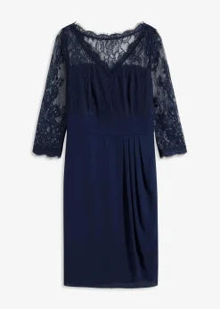 bonprix Festliche Mode|Kleider^Minikleid mit Spitze dunkelblau