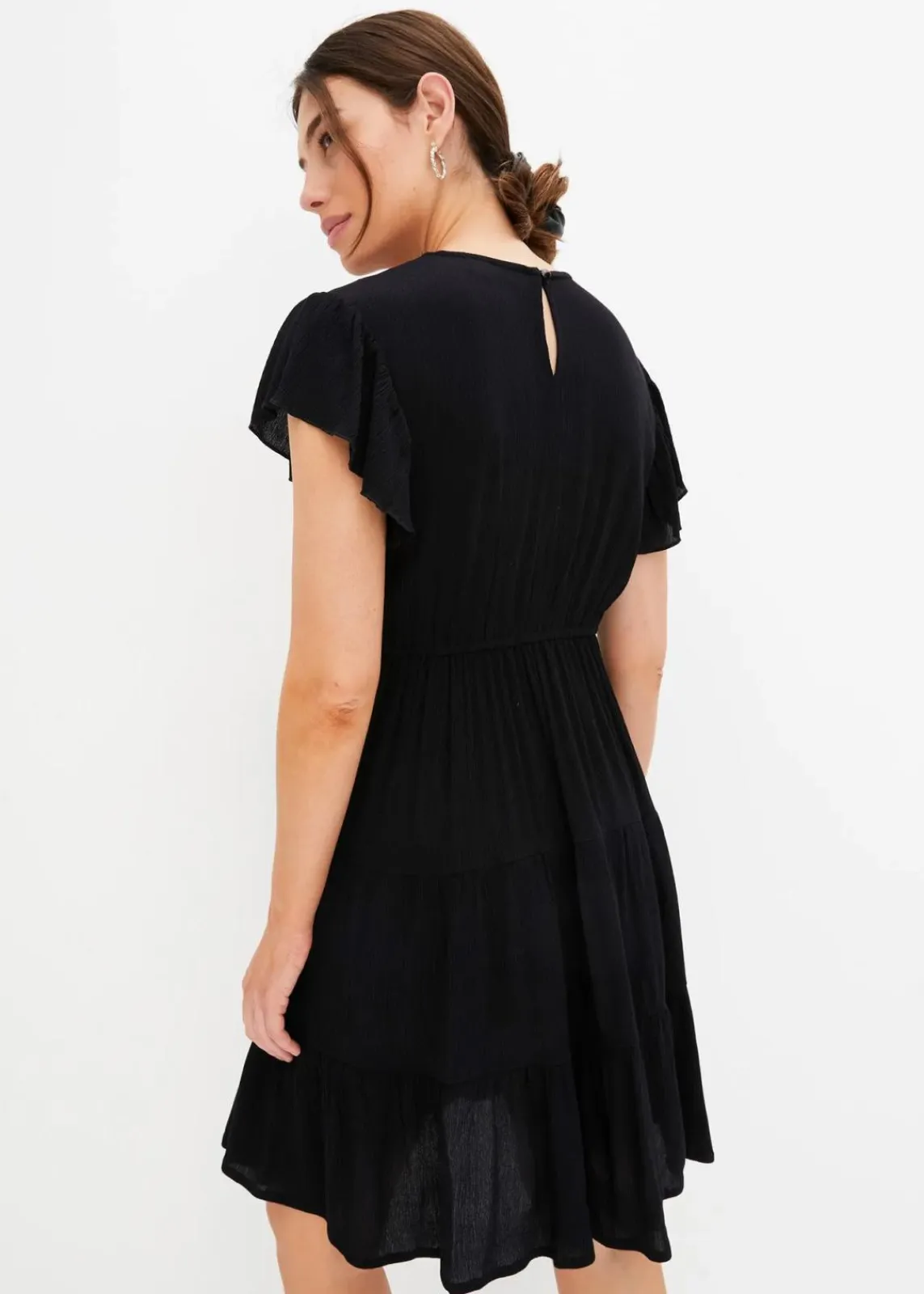 bonprix Bekleidung·Pullover & Strickjacken|Kleider^Minikleid mit Stickerei schwarz