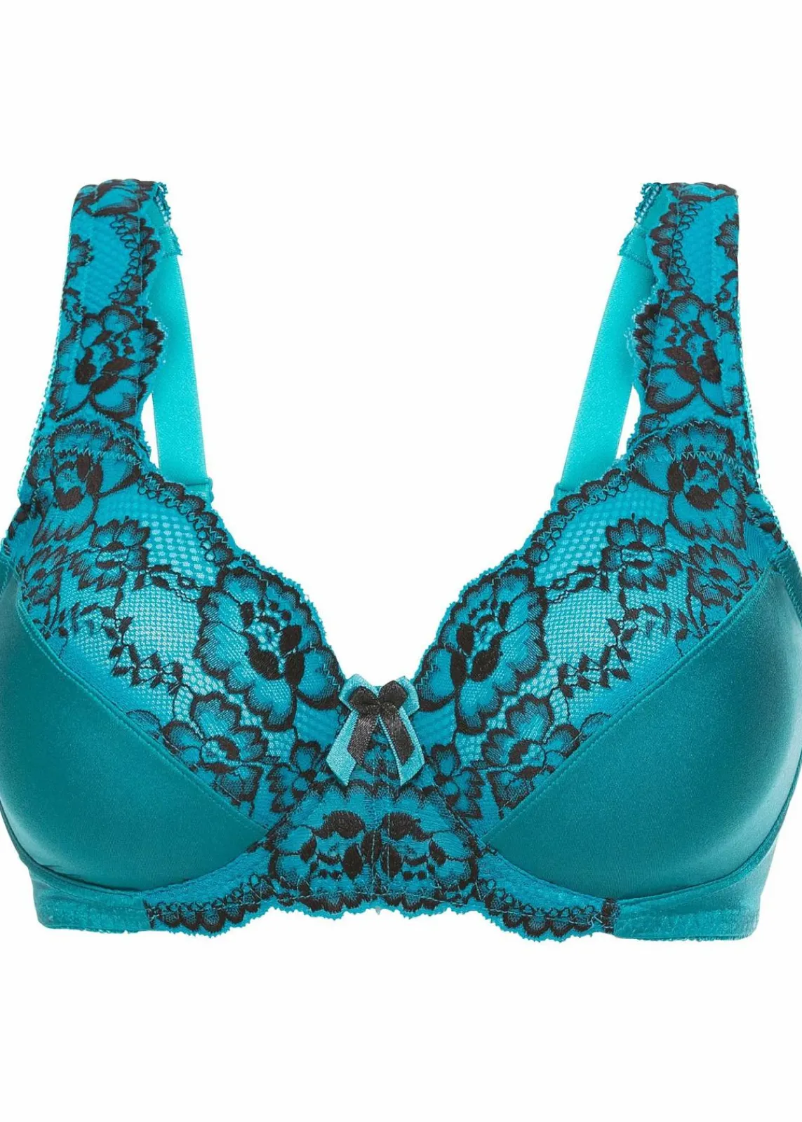 bonprix Große Cups D-H|Bhs^Minimizer BH mit Bügel und Spitze petrolgrün/schwarz
