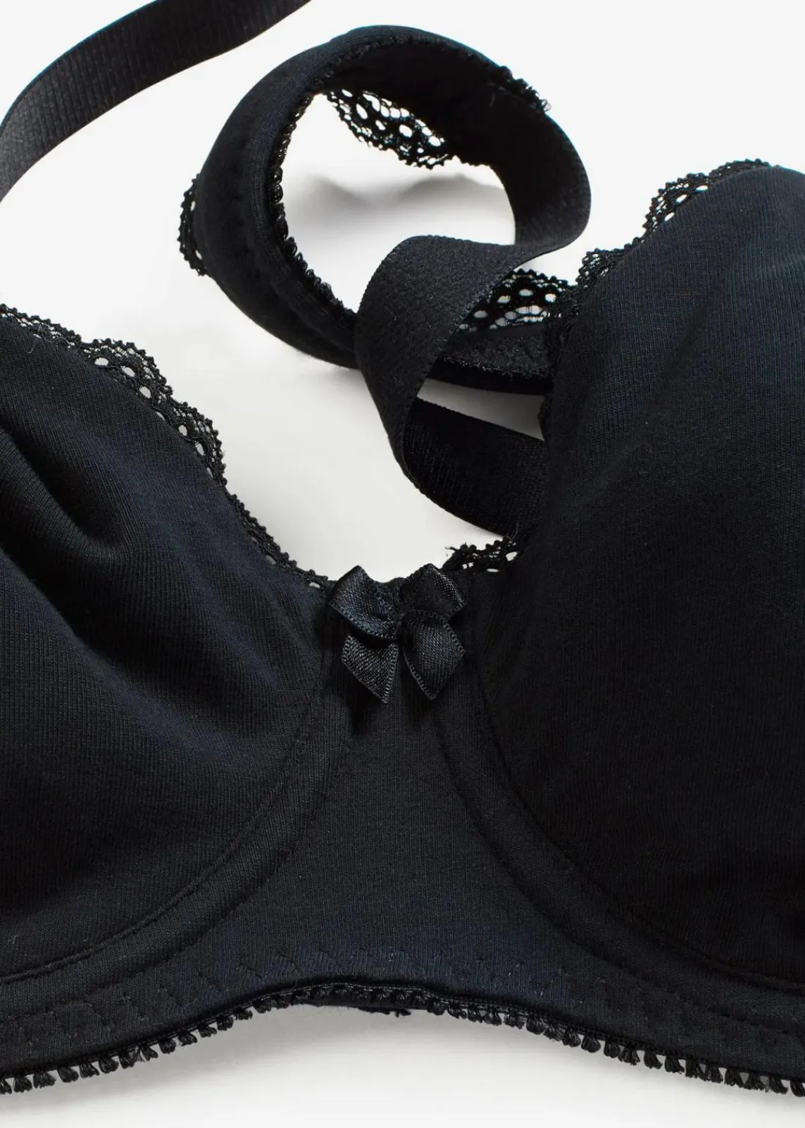 bonprix Wäsche·Basics|Wäsche·Baumwollunterwäsche^Minimizer T-Shirt-BH mit Bügel mit Bio-Baumwolle (2er Pack) 2x schwarz