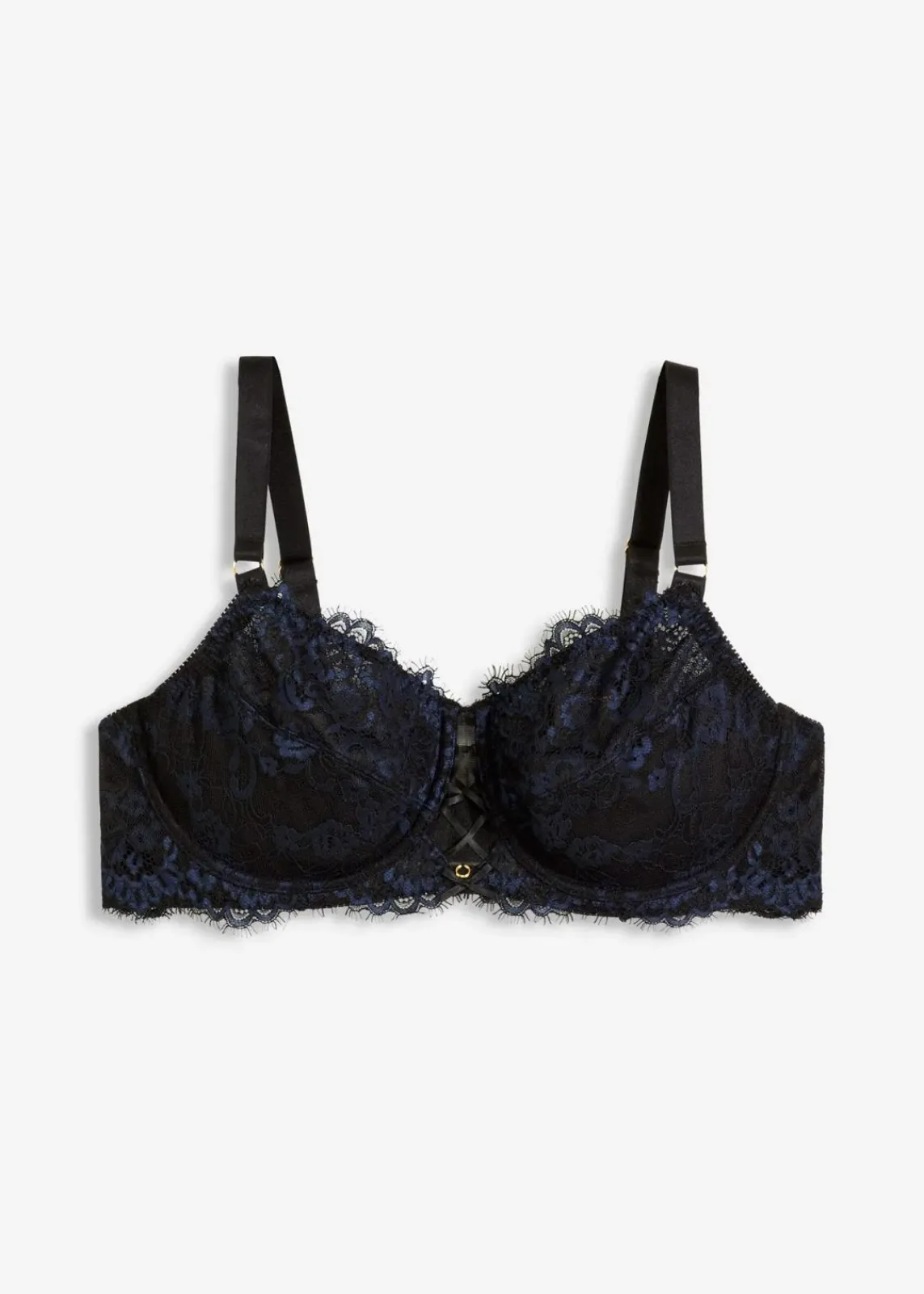 bonprix Große Cups D-H|Bhs^Minimizer-BH aus zarter Spitze schwarz/dunkelblau