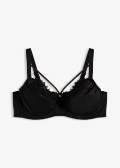 bonprix Wäsche·Große Cups D-H|Wäsche·Bhs^Minimizer-BH mit abnehmbaren dekorativen Glitzerstraps schwarz