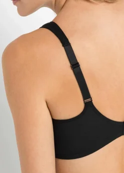 bonprix Wäsche·Große Cups D-H|Wäsche·Bhs^Minimizer-BH mit gepolsterten Trägern schwarz