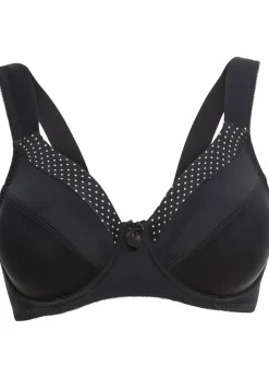 bonprix Große Cups D-H|Bhs^Minimizer-BH mit gepolsterten Trägern schwarz/kreidebeige
