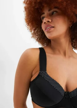 bonprix Große Cups D-H|Bhs^Minimizer-BH mit gepolsterten Trägern schwarz/kreidebeige