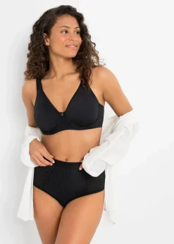 bonprix Wäsche·Große Cups D-H|Wäsche·Bhs^Minimizer-BH mit gepolsterten Trägern schwarz