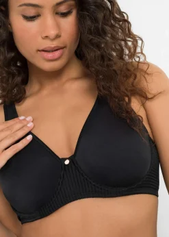 bonprix Wäsche·Große Cups D-H|Wäsche·Bhs^Minimizer-BH mit gepolsterten Trägern schwarz