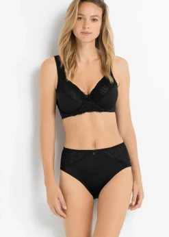 bonprix Große Cups D-H|Bhs^Minimizer-BH mit gepolsterten Trägern (2er Pack) kreidebeige+schwarz