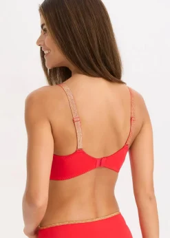 bonprix Wäsche·Dessous|Wäsche·Große Cups D-H^Minimizer-BH mit glitzernden Straps tiefrot