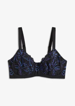 bonprix Wäsche·Dessous|Wäsche·Große Cups D-H^Minimizer-BH mit mehrfarbigem Glitzergarn schwarz