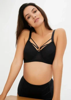 bonprix Wäsche·Bhs|Nachhaltigere Materialien^Minimizer-BH mit Schmuckdetail schwarz