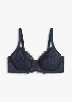 bonprix Wäsche·Dessous|Wäsche·Große Cups D-H^Minimizer-BH mit zarter Spitze intensivblau