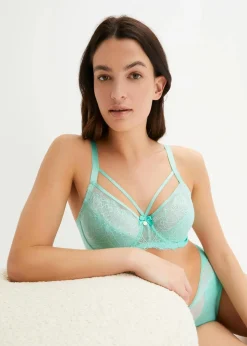 bonprix Wäsche·Dessous|Wäsche·Große Cups D-H^Minimizer-BH mit zarter Spitze aquamaringrün