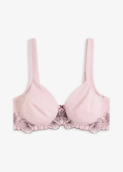 bonprix Wäsche·Große Cups D-H|Wäsche·Bhs^Minimizer-BH mit zarter Stickerei mattrosa/beere