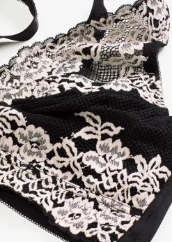 bonprix Wäsche·Dessous|Wäsche·Große Cups D-H^Minimizer-BH ohne Bügel mit gepolsterten Trägern schwarz/wollweiß