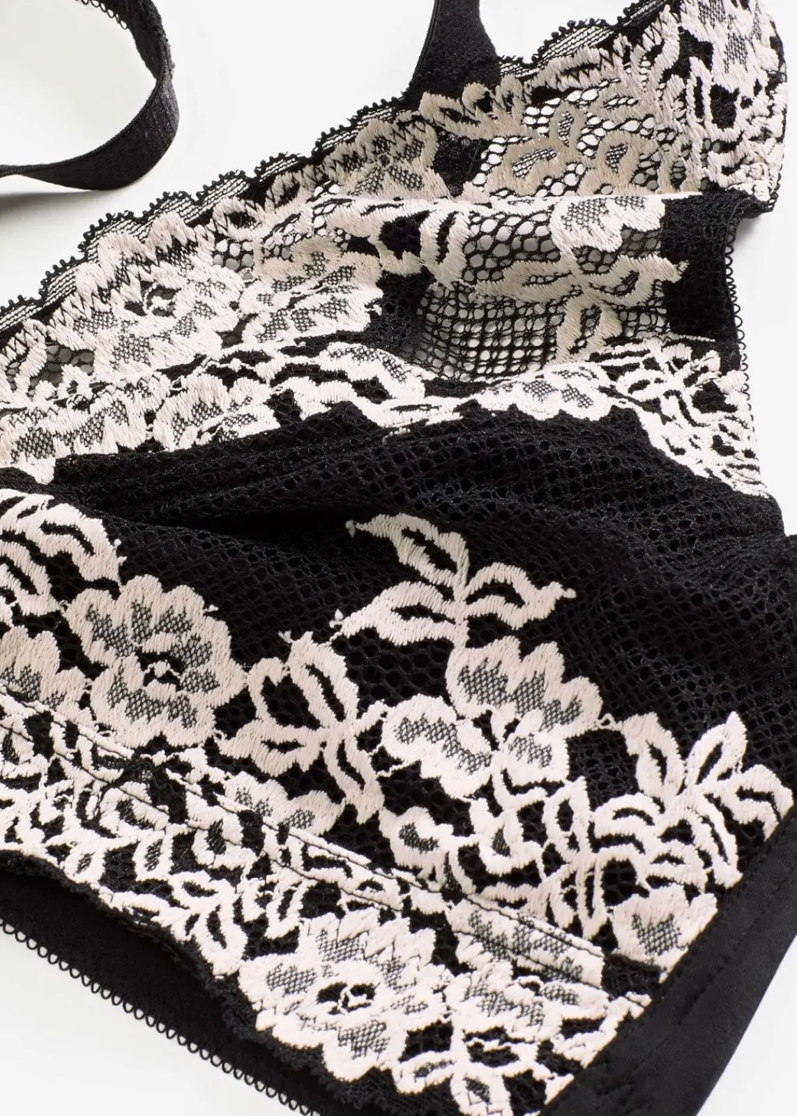 bonprix Wäsche·Dessous|Wäsche·Große Cups D-H^Minimizer-BH ohne Bügel mit gepolsterten Trägern schwarz/wollweiß