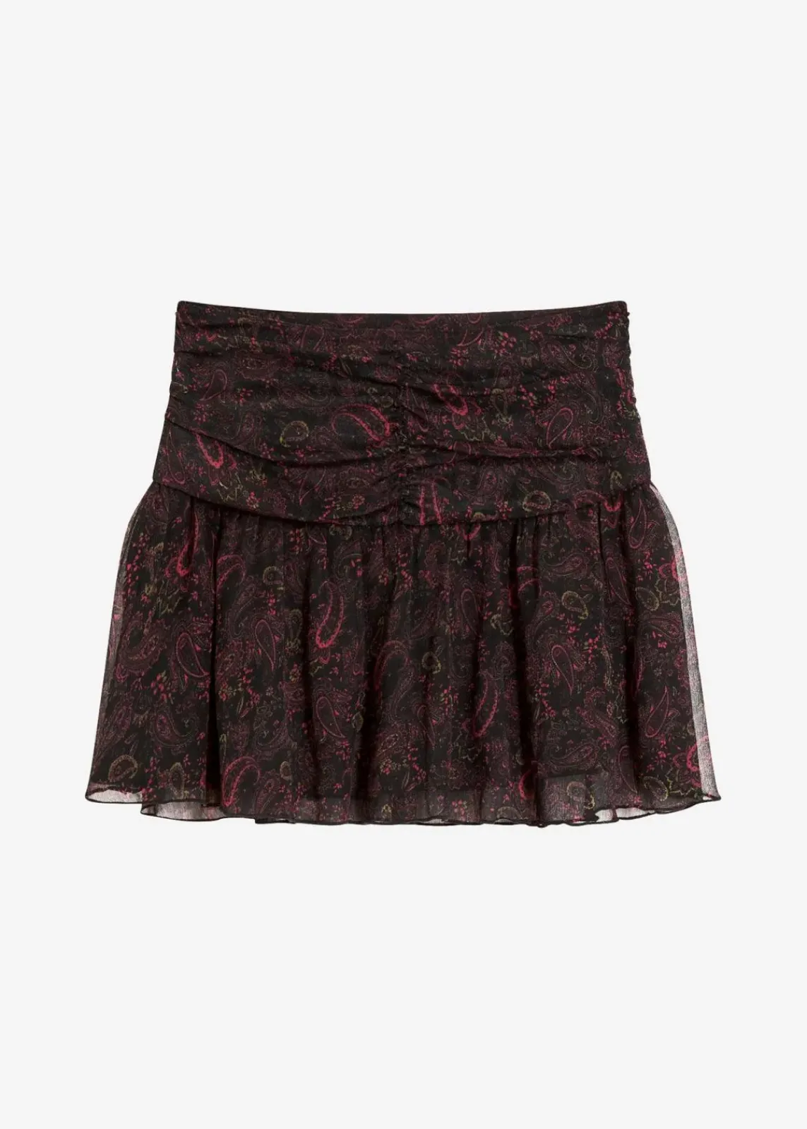 bonprix Bekleidung·Sportbekleidung|Röcke^Minirock schwarz/weinrot/dunkeloliv/rhododendronrot paisley