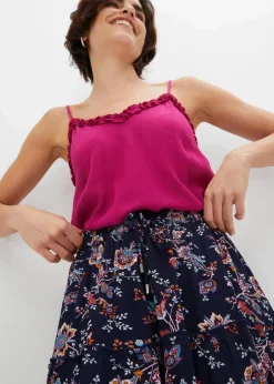 bonprix Bekleidung·Sportbekleidung|Röcke^Minirock aus fließender Viskose dunkelblau floral