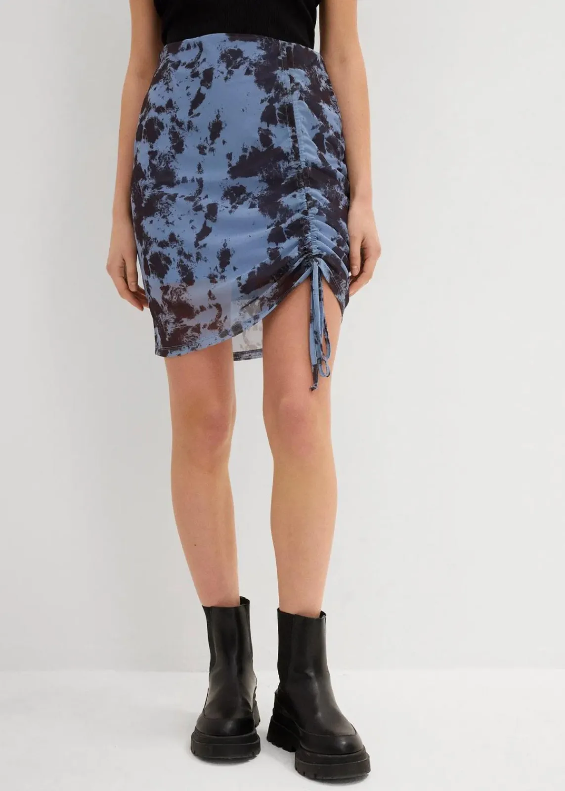 bonprix Bekleidung·Sportbekleidung|Röcke^Minirock aus Mesh blau batik bedruckt