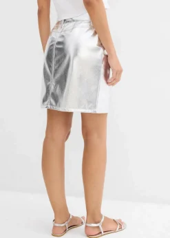 bonprix Bekleidung·Sportbekleidung|Röcke^Minirock im Metallic-Look metallic silber