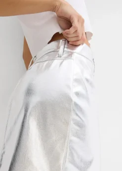 bonprix Bekleidung·Sportbekleidung|Röcke^Minirock im Metallic-Look metallic silber
